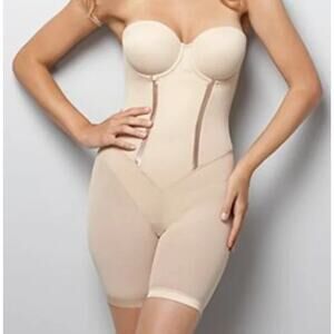 Flexees Easy-Up Strapless Unitard #2356 Beige Nude Body Shaper 38C